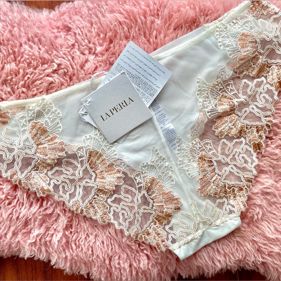 🐚 NWT La Perla Love Stone Embroidered Stretch-Tulle Underwire Lingerie Set 🐚 - Picture 6 of 11